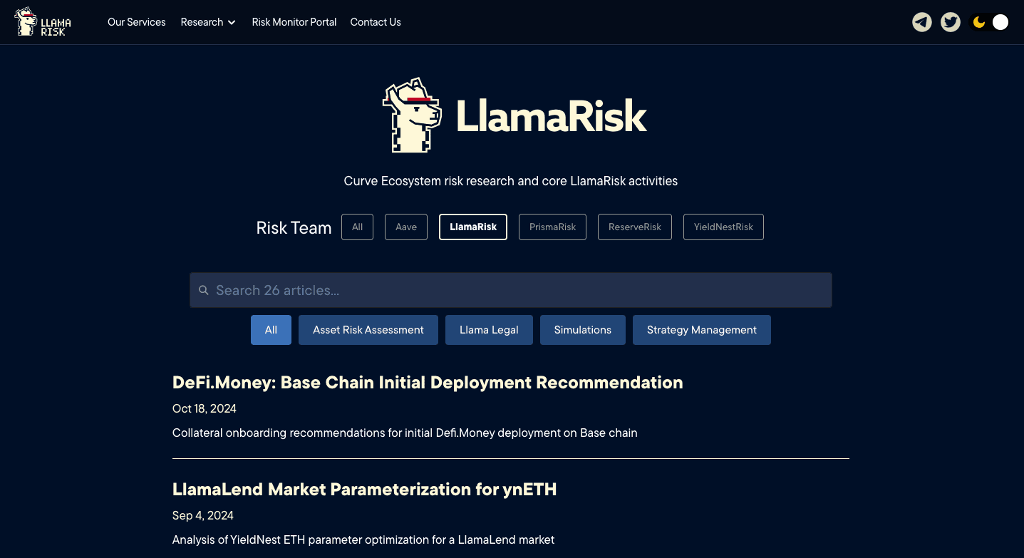 LlamaRisk - Blog Section